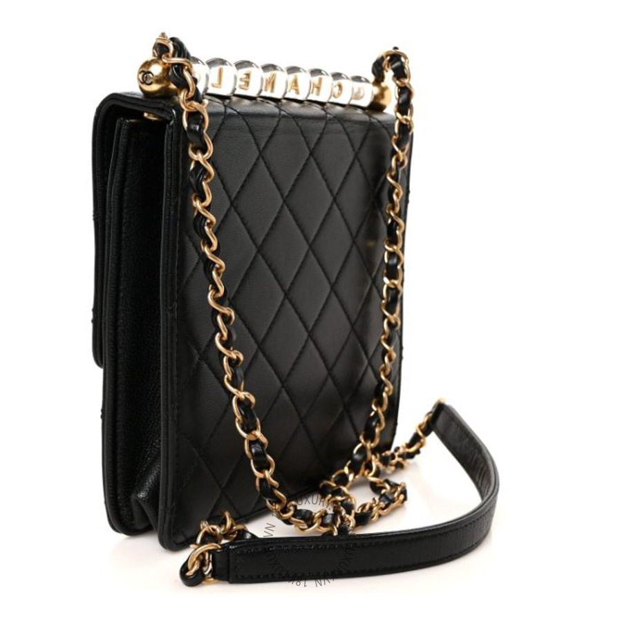 Túi Đeo Chéo Mini Chanel Goatskin Quilted Chic Pearls Flap Black CVB769