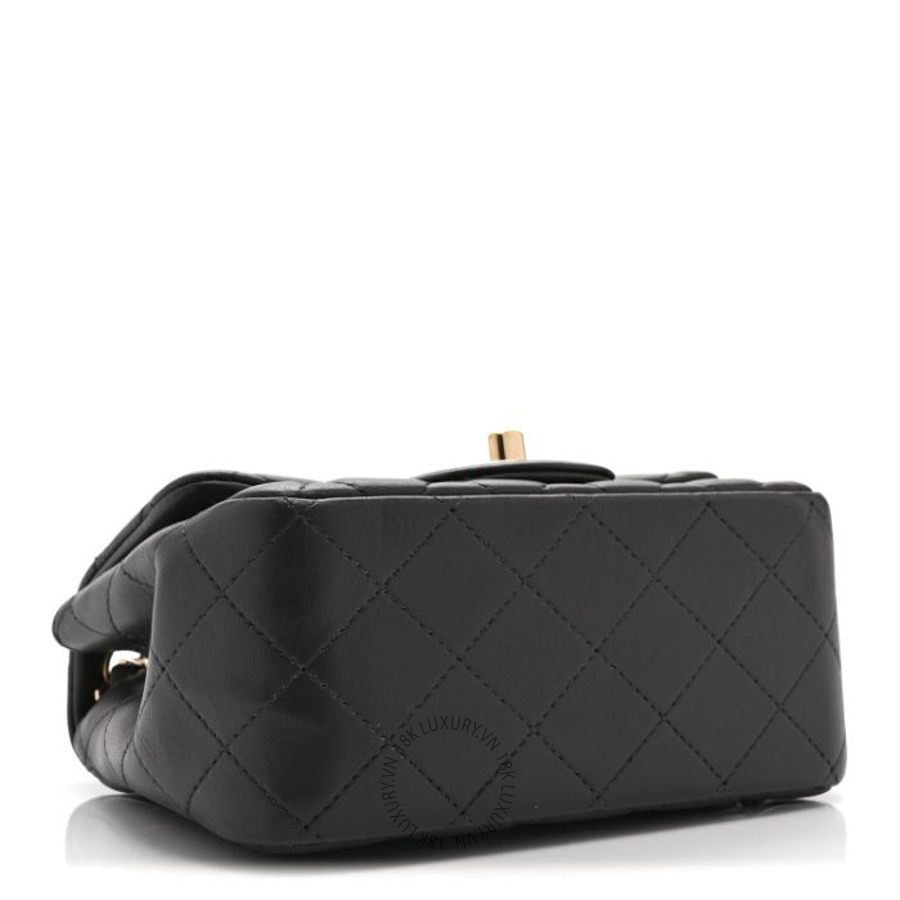 Túi Đeo Chéo Mini Chanel Lambskin Quilted Mini Square Flap Dark Grey CVB344 8 Túi Đeo Chéo Mini Chanel Lambskin Quilted Mini Square Flap Dark Grey CVB344