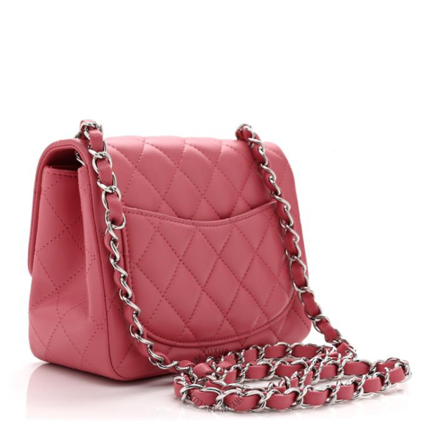 Túi Đeo Chéo Mini Chanel Lambskin Quilted Mini Square Flap Pink CVB343