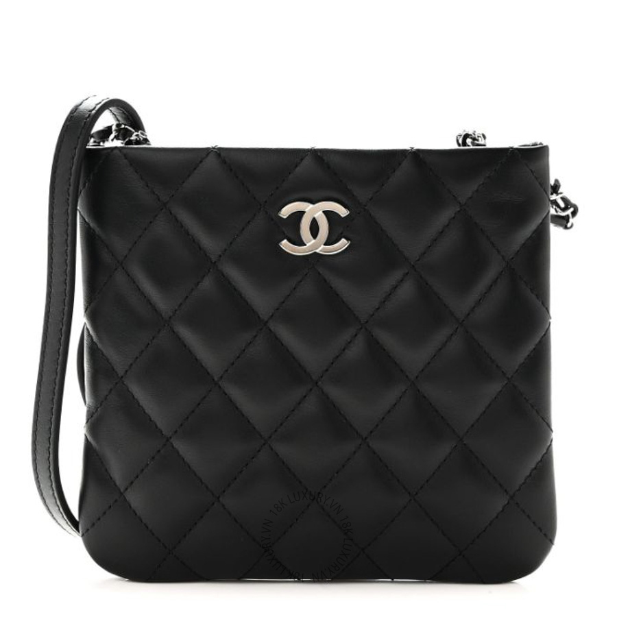 Túi Đeo Chéo Mini Chanel Lambskin Quilted Uniform Crossbody Bag Black CVB1090