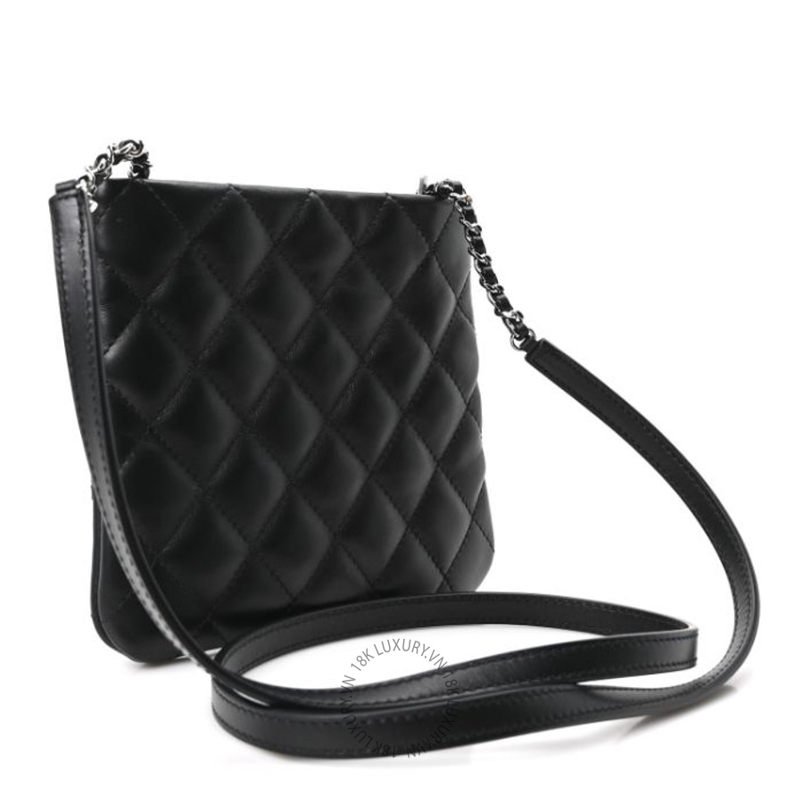 Túi đeo chéo mini Chanel Lambskin Quilted Uniform Crossbody Bag Black FPTC133