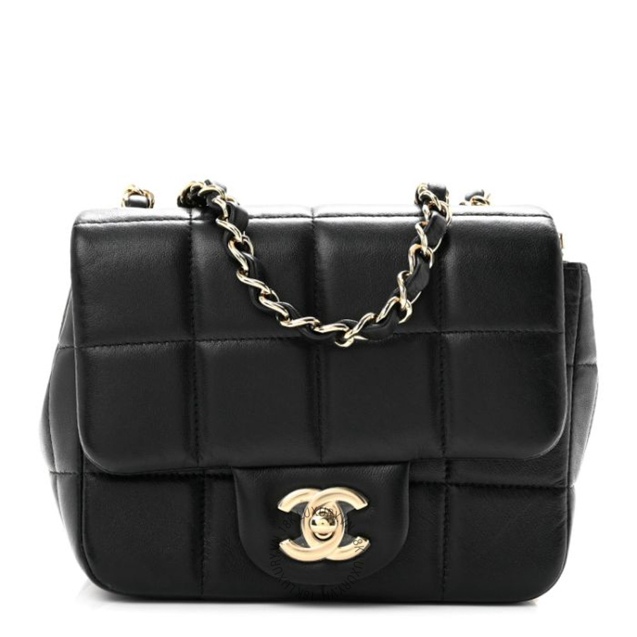 Túi đeo chéo mini Chanel Lambskin Resin Crystal Square Quilted Mini Monacoco Flap Black FPTC409