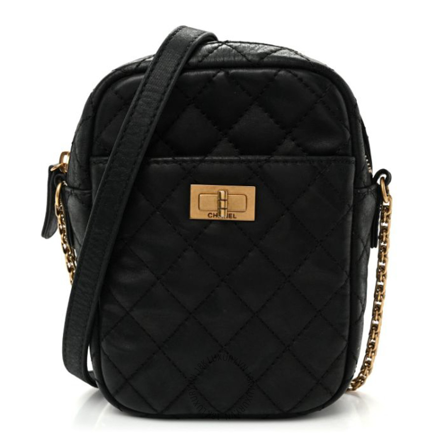 Túi Đeo Chéo Mini Chanel Nubuck Iridescent Calfskin Quilted Reissue Camera Case Black CVB1001