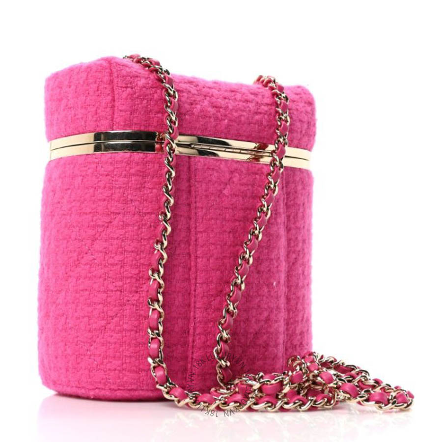 Túi Đeo Chéo Mini Chanel Tweed Quilted Small Vanity Case Fuchsia CVB1120