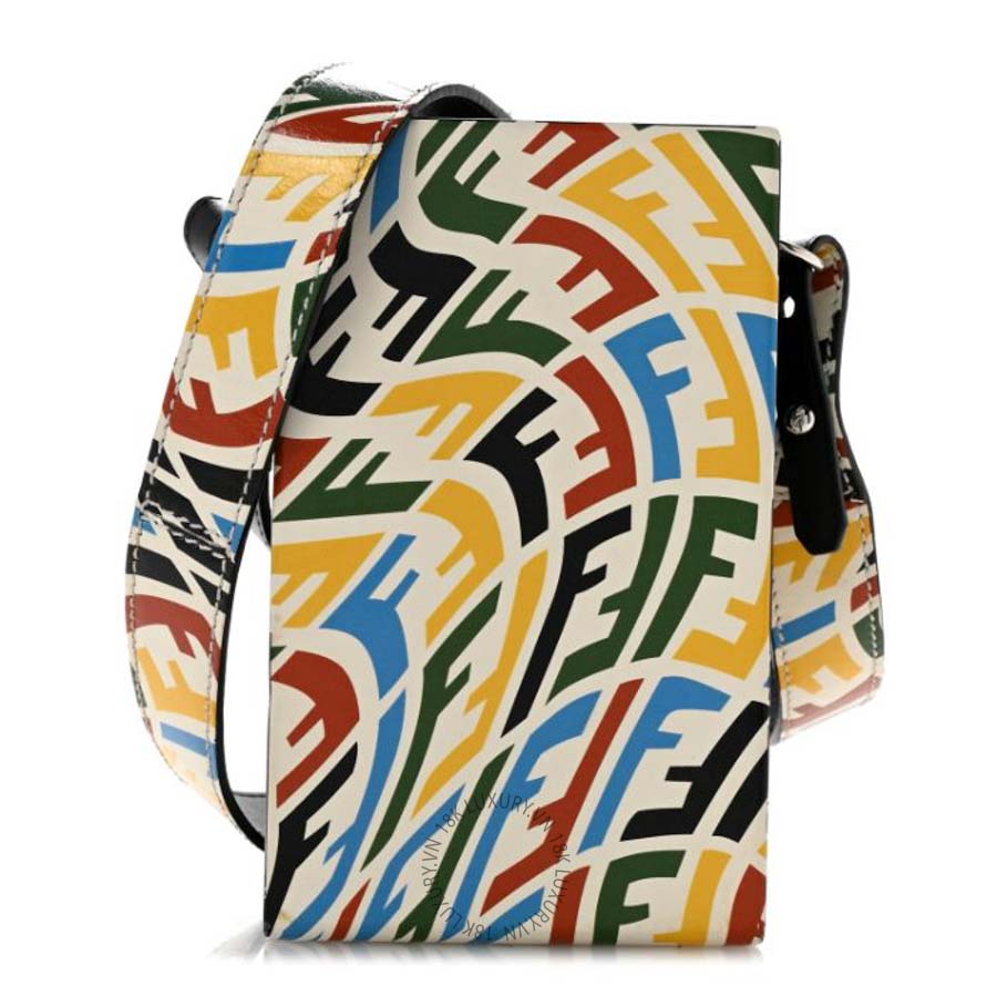 Túi đeo chéo mini Fendi X SARAH COLEMAN Vitello Grace Light FF Vertigo Box Bag White Ice Multicolor TFD358