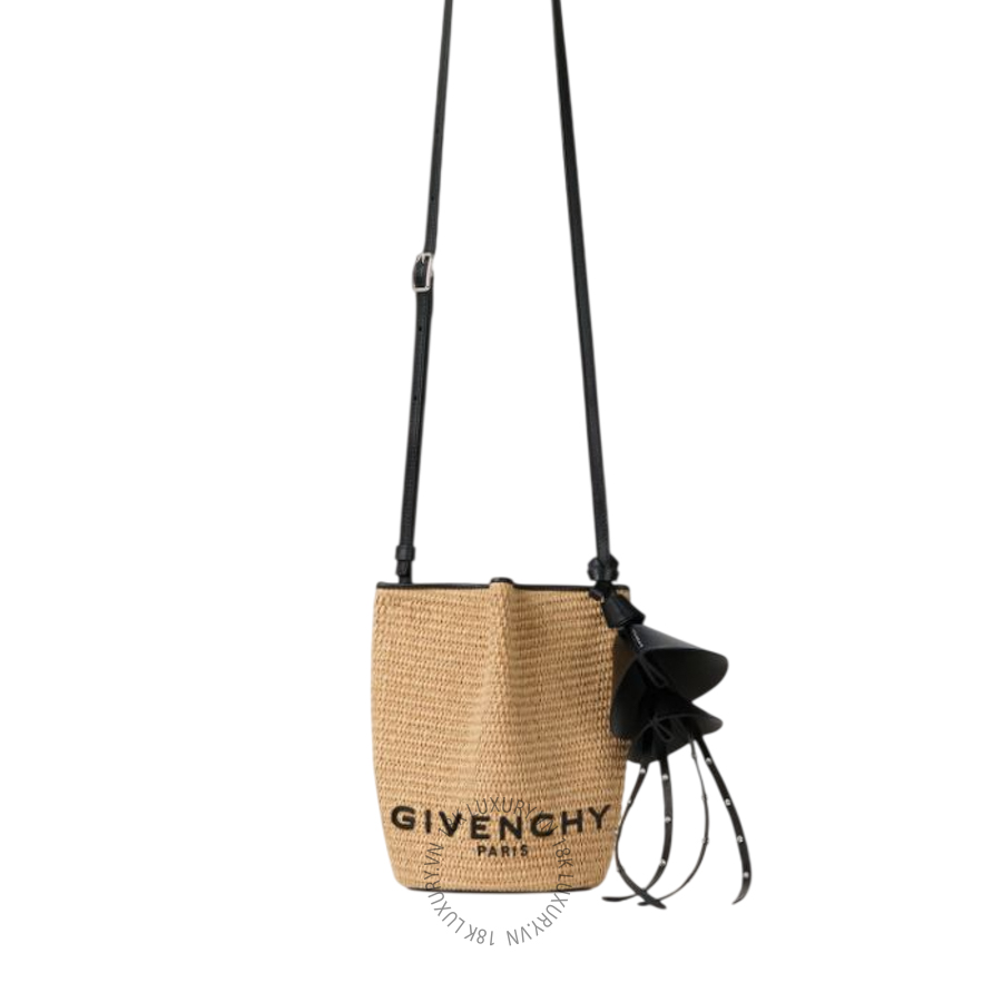 Túi Đeo Chéo Mini Givenchy Nano Snap bucket bag in raffia BB60QTB2F6-101 GHJ035
