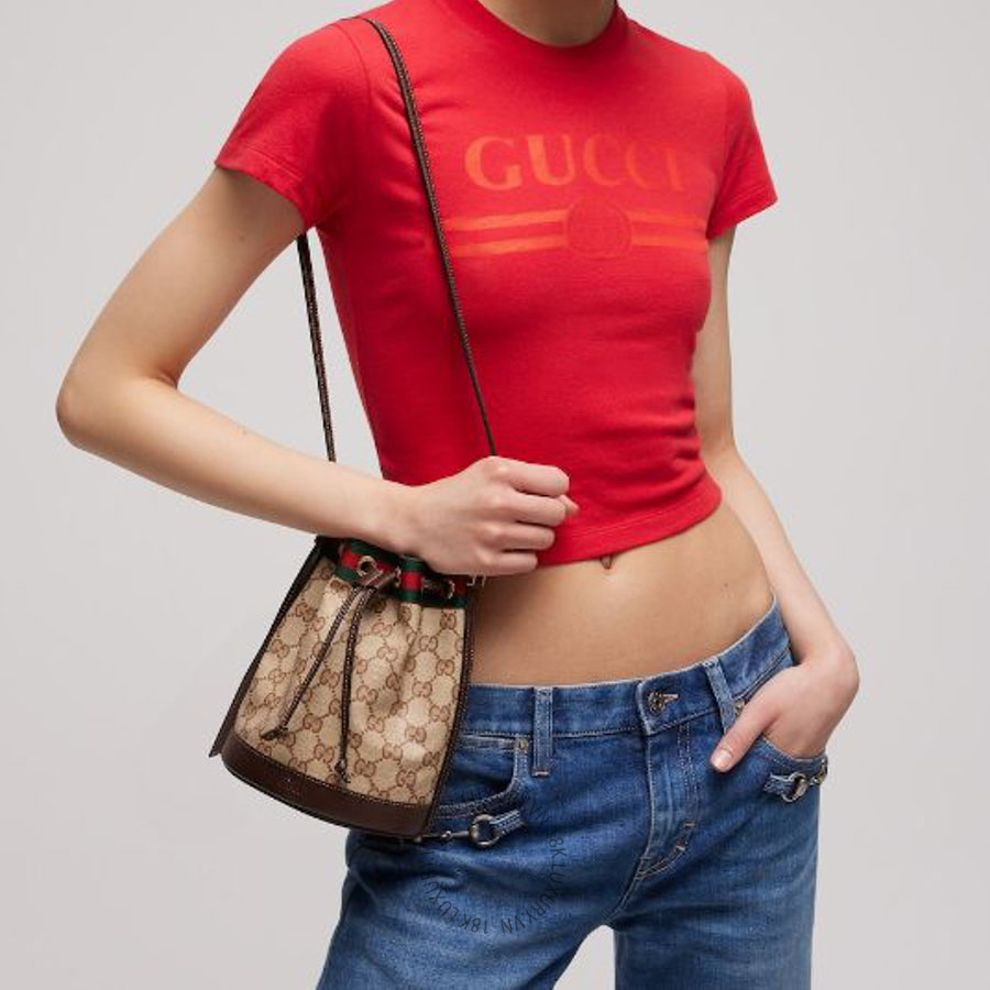 Túi Đeo Chéo Mini Gucci bucket bag with Web 876060 FAF8R 8547 GFD053