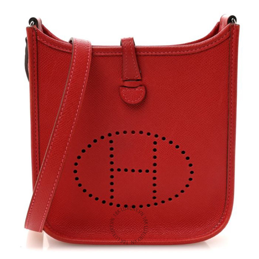 Túi đeo chéo mini Hermes Epsom Evelyne TPM Rouge Casaque HMT003