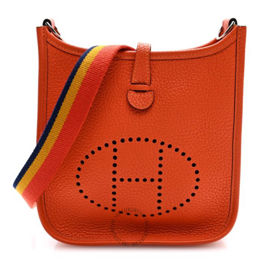 Túi đeo chéo mini Hermes Taurillon Clemence Amazone Evelyne TPM Feu HMT181