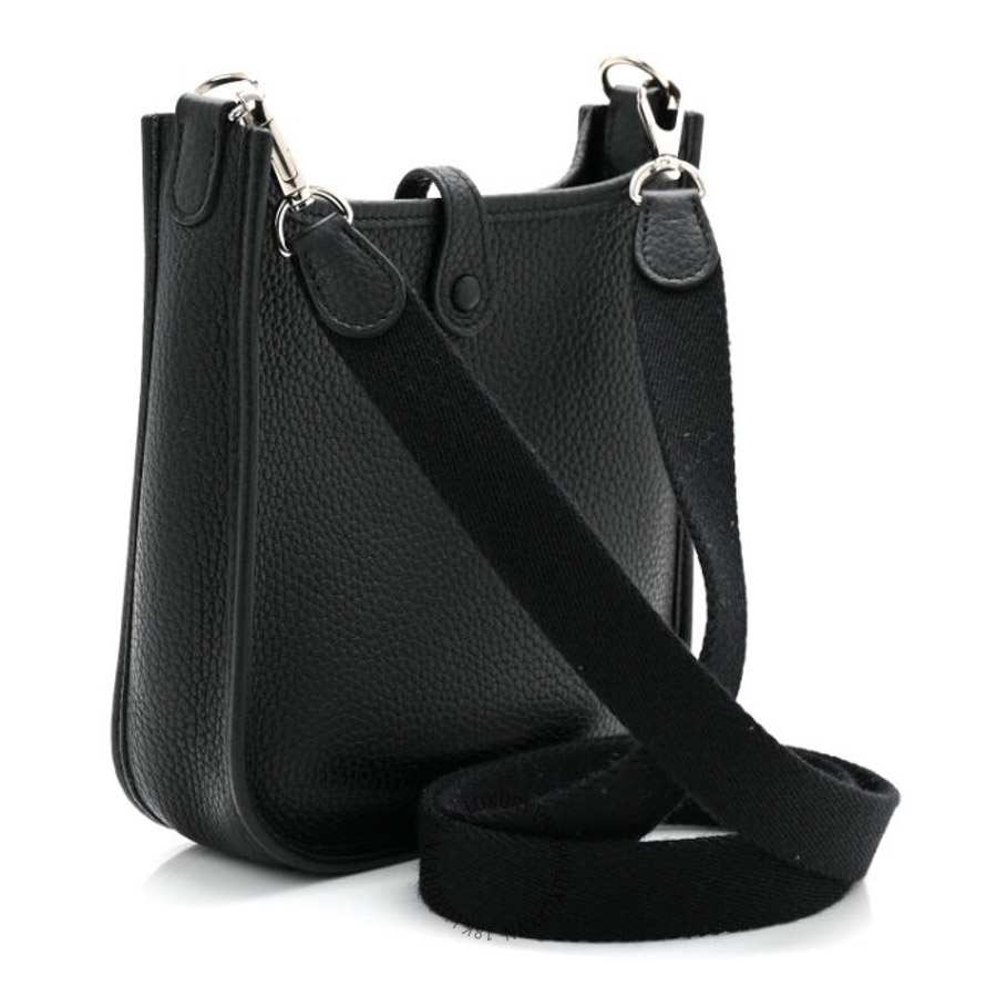 Túi đeo chéo mini Hermes Taurillon Clemence Evelyne TPM Black HMT302