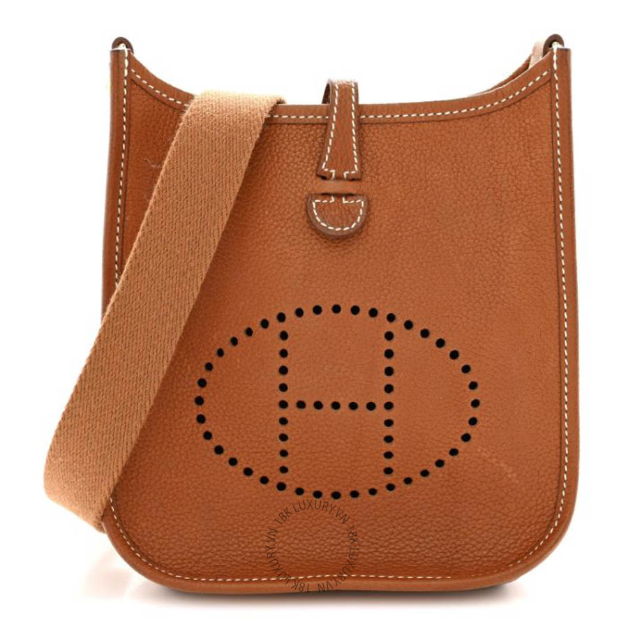 Túi đeo chéo mini Hermes Taurillon Maurice Evelyne TPM Gold HMT268