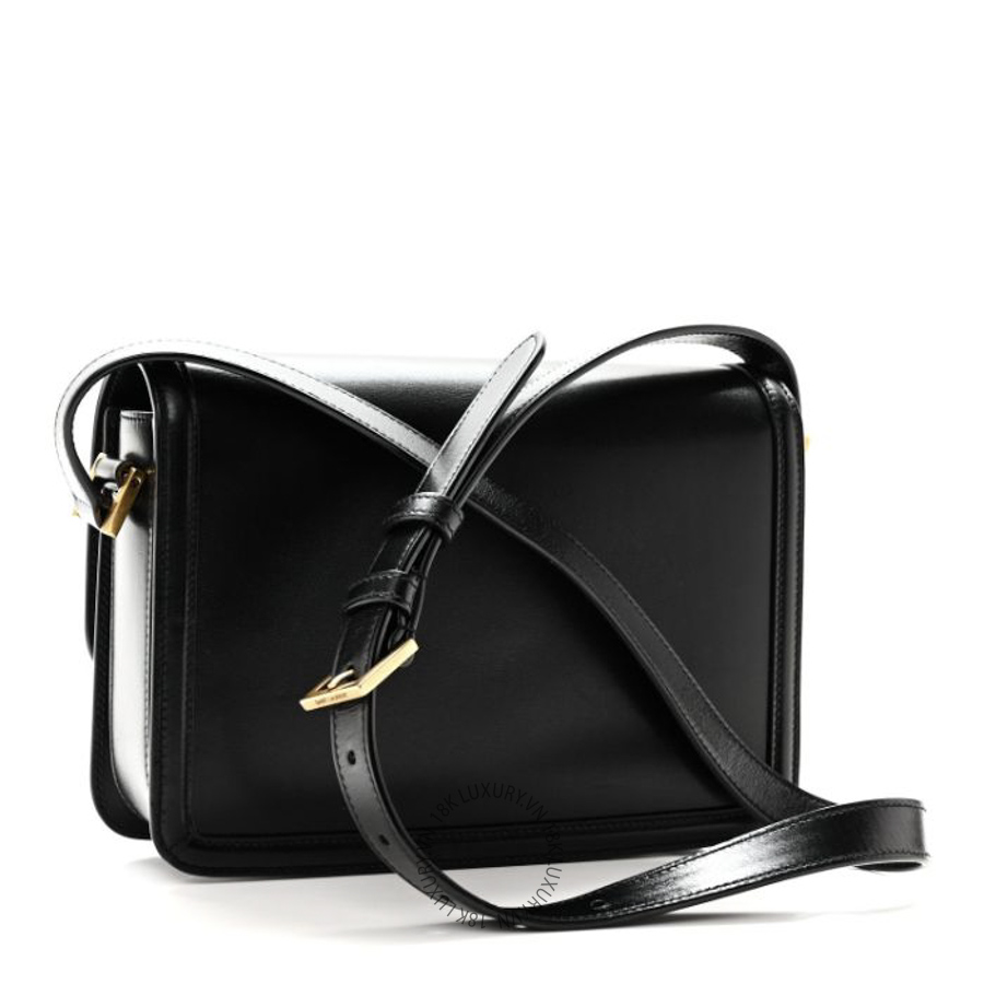 Túi Đeo Chéo Yves Saint Laurent Box Calfskin Monogram Medium Solferino Satchel Black ZZN748