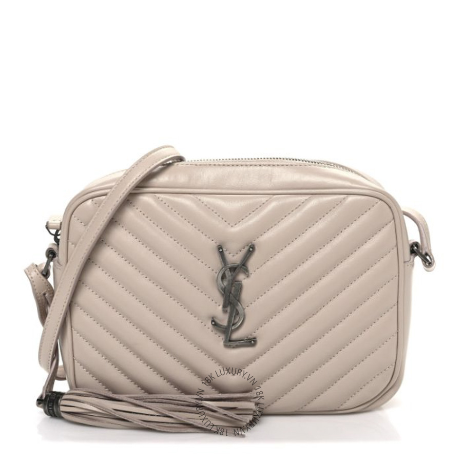 Túi Đeo Chéo Yves Saint Laurent Calfskin Matelasse Monogram Lou Camera Bag Beige ZZN1109