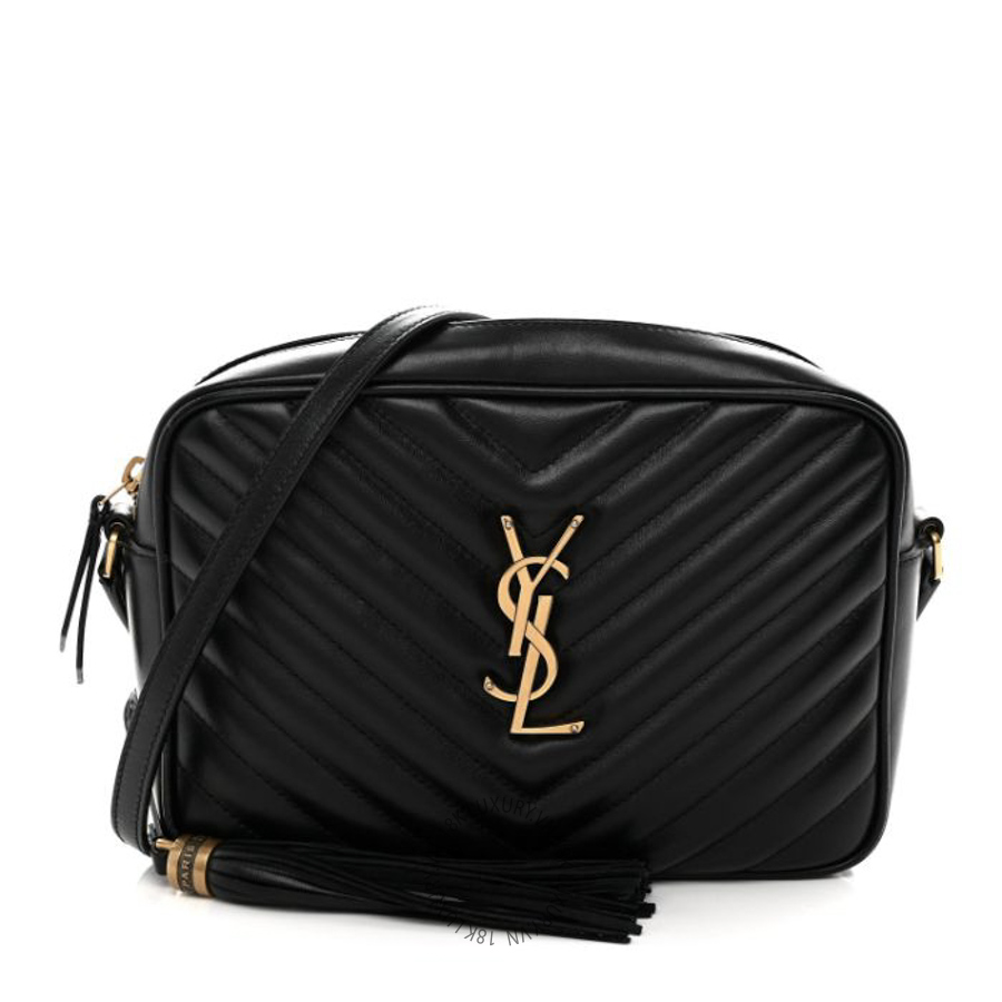 Túi Đeo Chéo Yves Saint Laurent Calfskin Matelasse Monogram Lou Camera Bag Black ZZN709