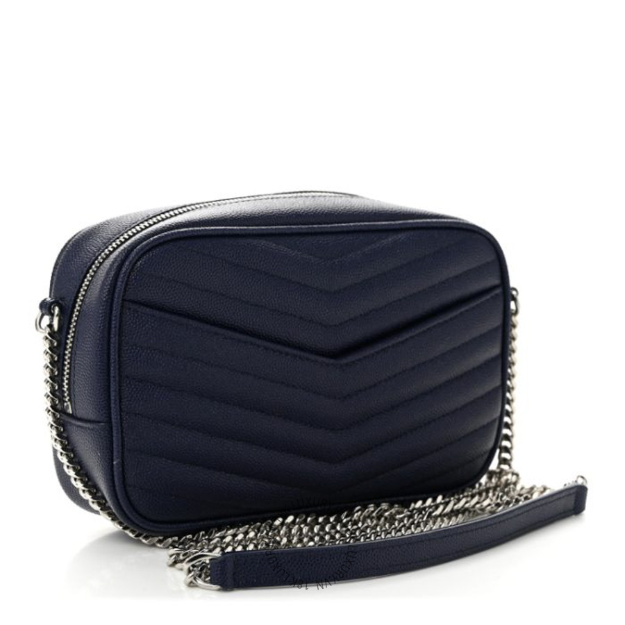 Túi Đeo Chéo Yves Saint Laurent Grain De Poudre Matelasse Monogram Mini Lou Camera Bag Azure Blue ZZN076