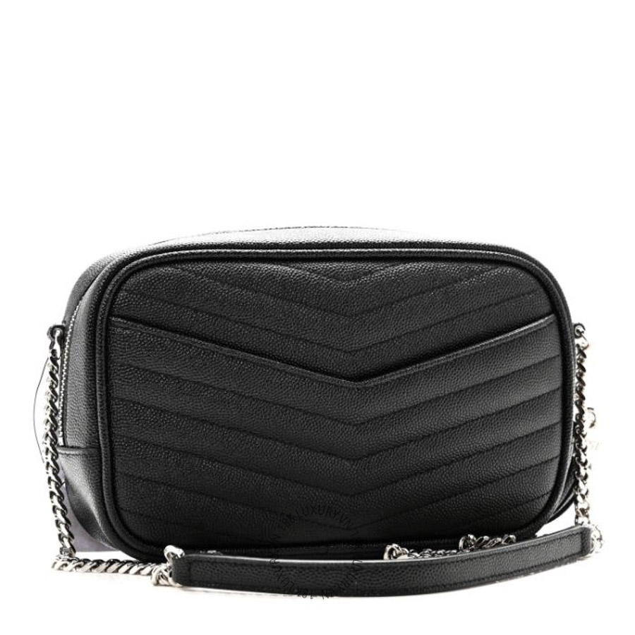 Túi Đeo Chéo Yves Saint Laurent Grain De Poudre Matelasse Monogram Mini Lou Camera Bag Black ZZN617