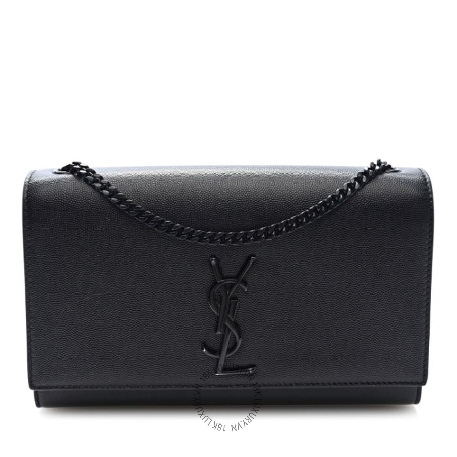 Túi Đeo Chéo Yves Saint Laurent Grain De Poudre Medium Classic Monogram Monochrome Kate Satchel Black ZZN053