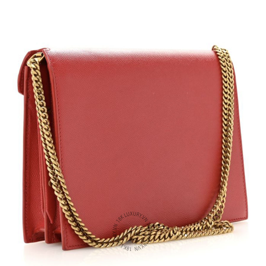 Túi Đeo Chéo Yves Saint Laurent Grain De Poudre Monogram Cassandra Clasp Bag Red ZZN729