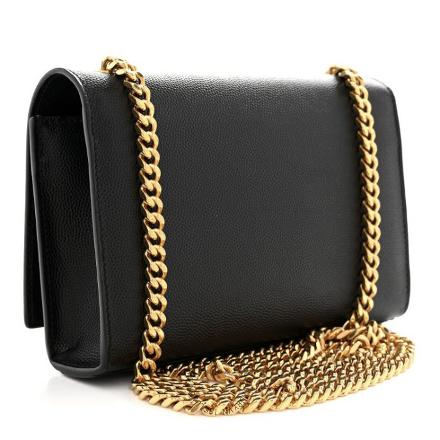Túi Đeo Chéo Yves Saint Laurent Grain De Poudre Small Classic Monogram Kate Satchel Black ZZN1002