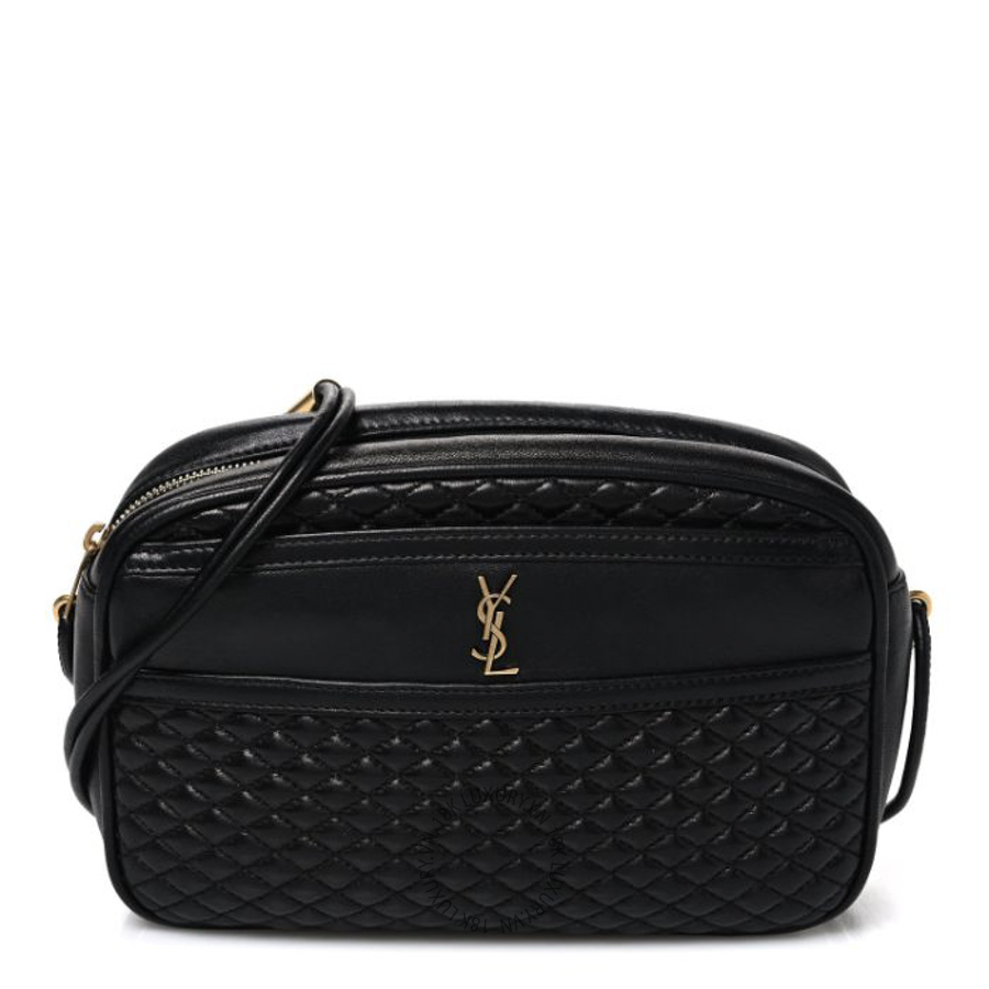 Túi Đeo Chéo Yves Saint Laurent Lambskin Quilted Victoire Camera Bag Black ZZN373