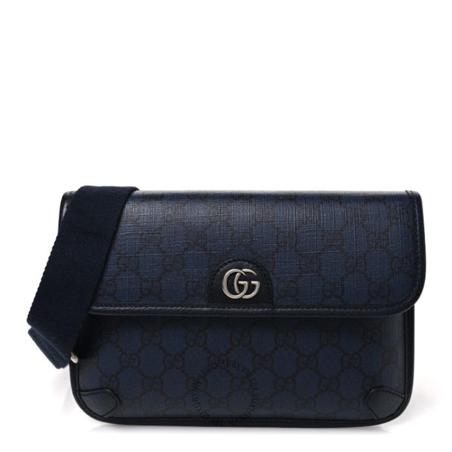 Túi đeo hông Gucci GG Supreme Monogram Small Ophidia Belt Bag Navy Black GGC679