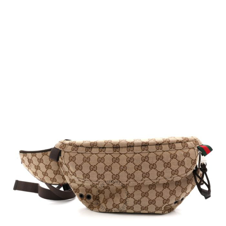 Túi đeo hông Gucci Monogram Large Belt Bag Beige Dark Brown GGC431