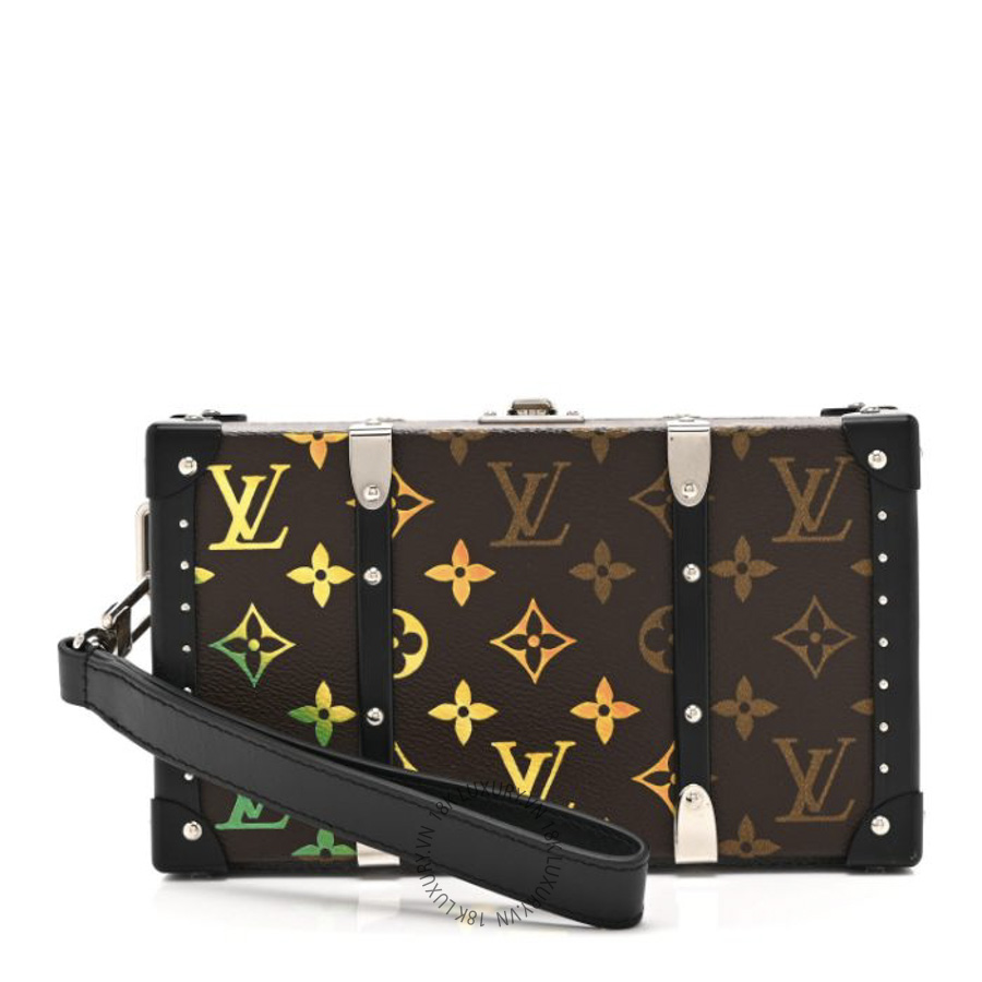 Túi Hộp Cầm Tay Louis Vuitton Monogram Wallet Trunk Black Multicolor MNGR083