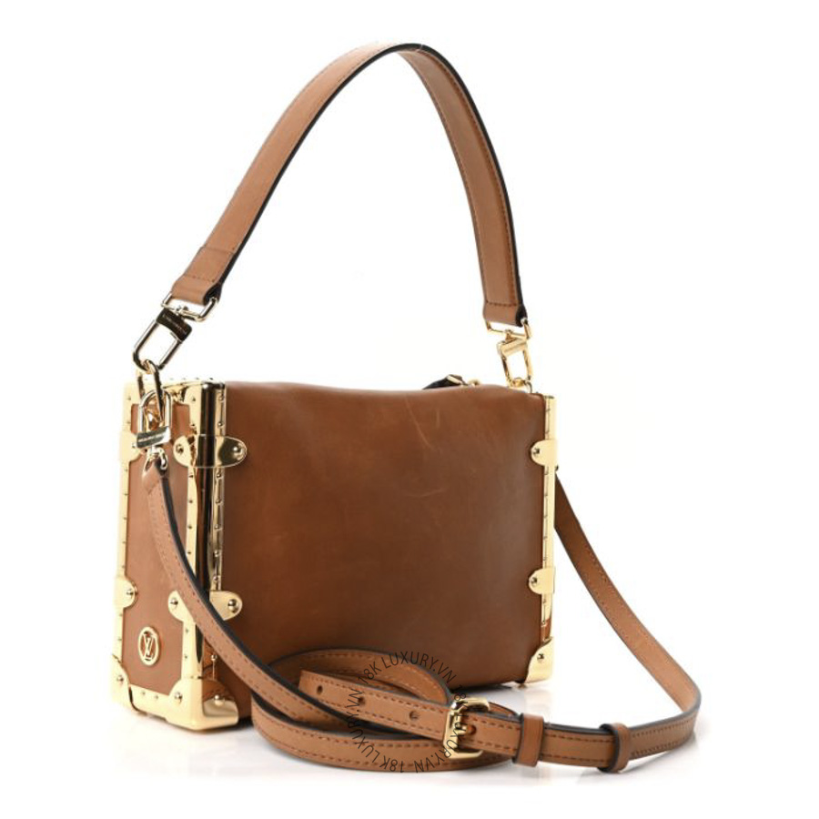 Túi Hộp Đeo Chéo Louis Vuitton Calfskin Side Trunk MM Tan NSBD786