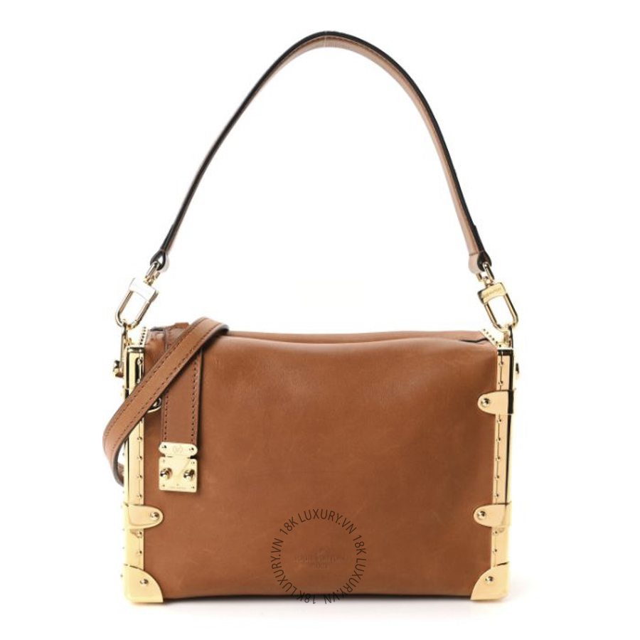 Túi Hộp Đeo Chéo Louis Vuitton Calfskin Side Trunk MM Tan NSBD786
