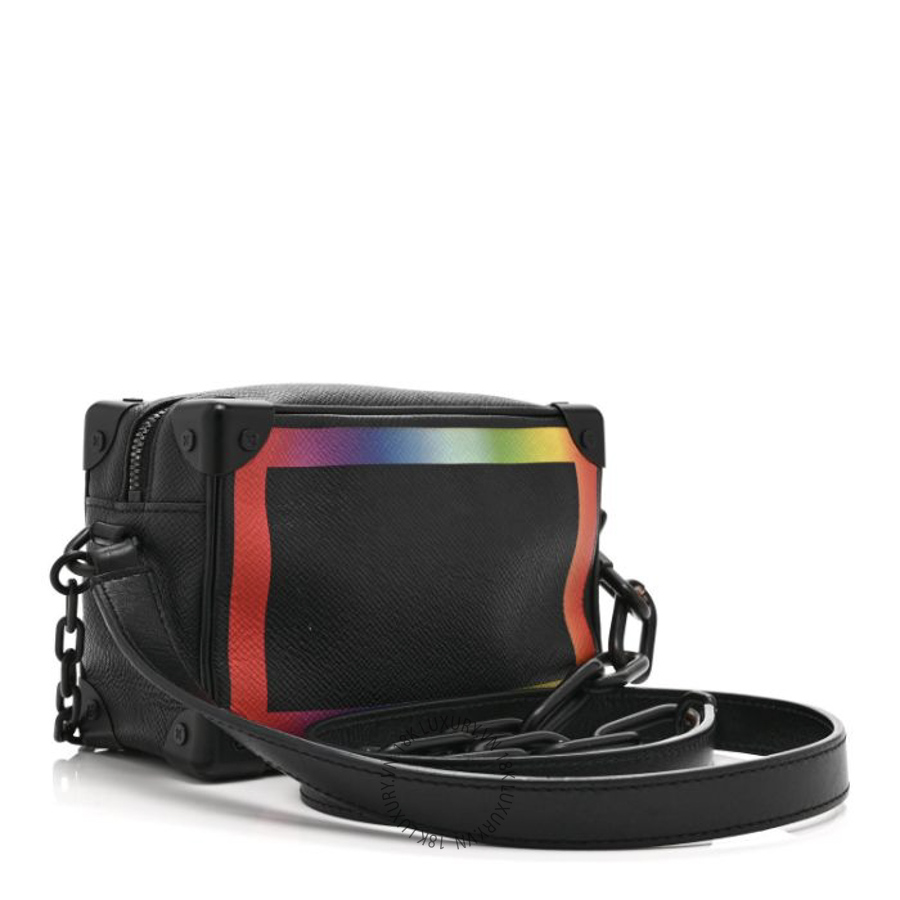 Túi Hộp Đeo Chéo Louis Vuitton Taiga Rainbow Mini Soft Trunk Black NSBD532