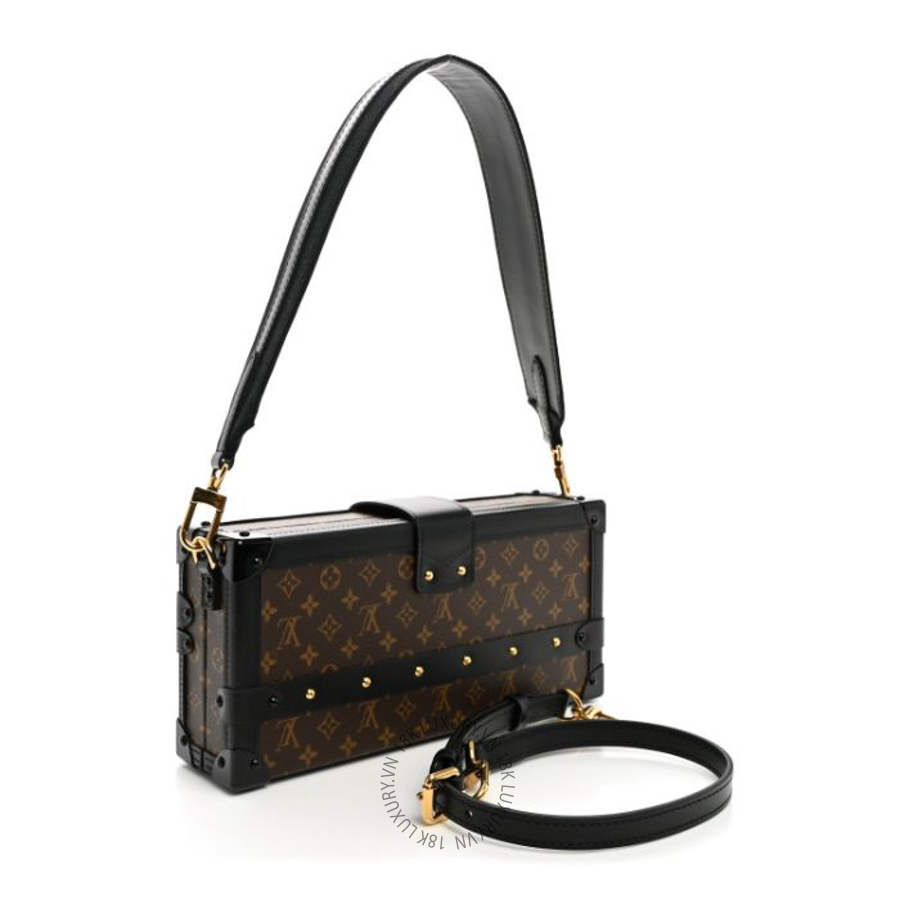 Túi Hộp LV Monogram Petite Malle East West Black QWE1643