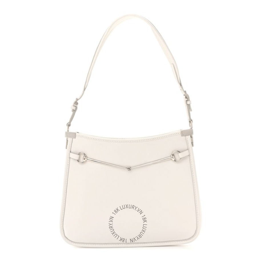 Túi Kẹp Nách Gucci Calfskin Horsebit Slim Shoulder Bag White GDCB579