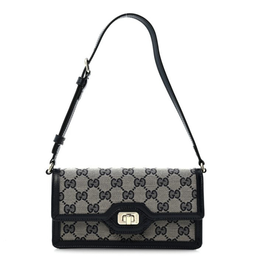 Túi Kẹp Nách Gucci GG Monogram Mini Luce Shoulder Bag Beige Blue GDCB204