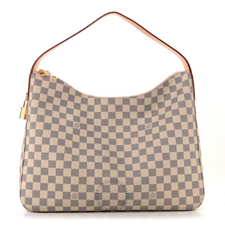 Túi Kẹp Nách Louis Vuitton Damier Azur Slouchy MM QWE1670