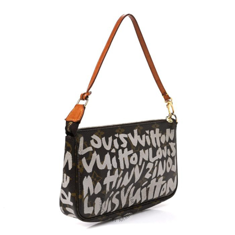 Túi Kẹp Nách Louis Vuitton Monogram Graffiti Pochette Accessories Silver QWE1578