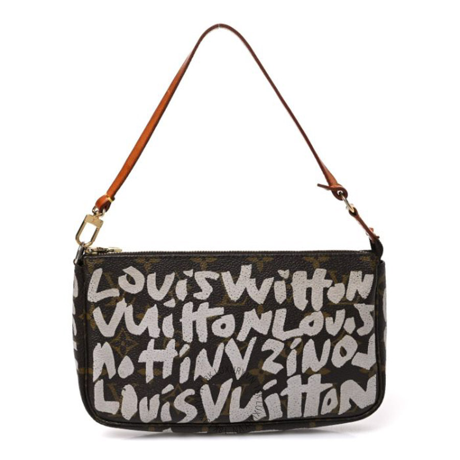 Túi Kẹp Nách Louis Vuitton Monogram Graffiti Pochette Accessories Silver QWE1578