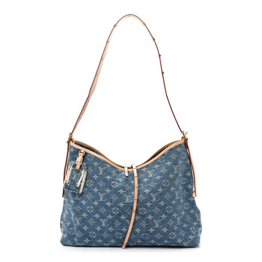 Túi kẹp nách LV Monogram Denim CarryAll MM Blue QWE931