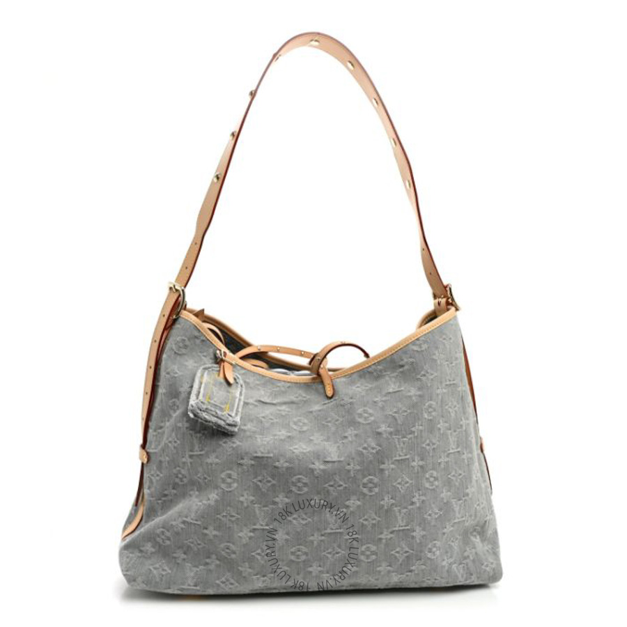 Túi Kẹp Nách LV Monogram Denim CarryAll MM Washed Grey QWE1441
