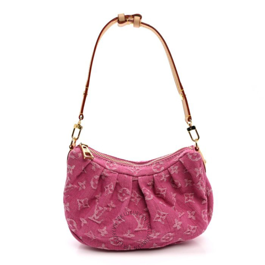 Túi Kẹp Nách LV Monogram Denim Pochette Valley Fuchsia QWE1279