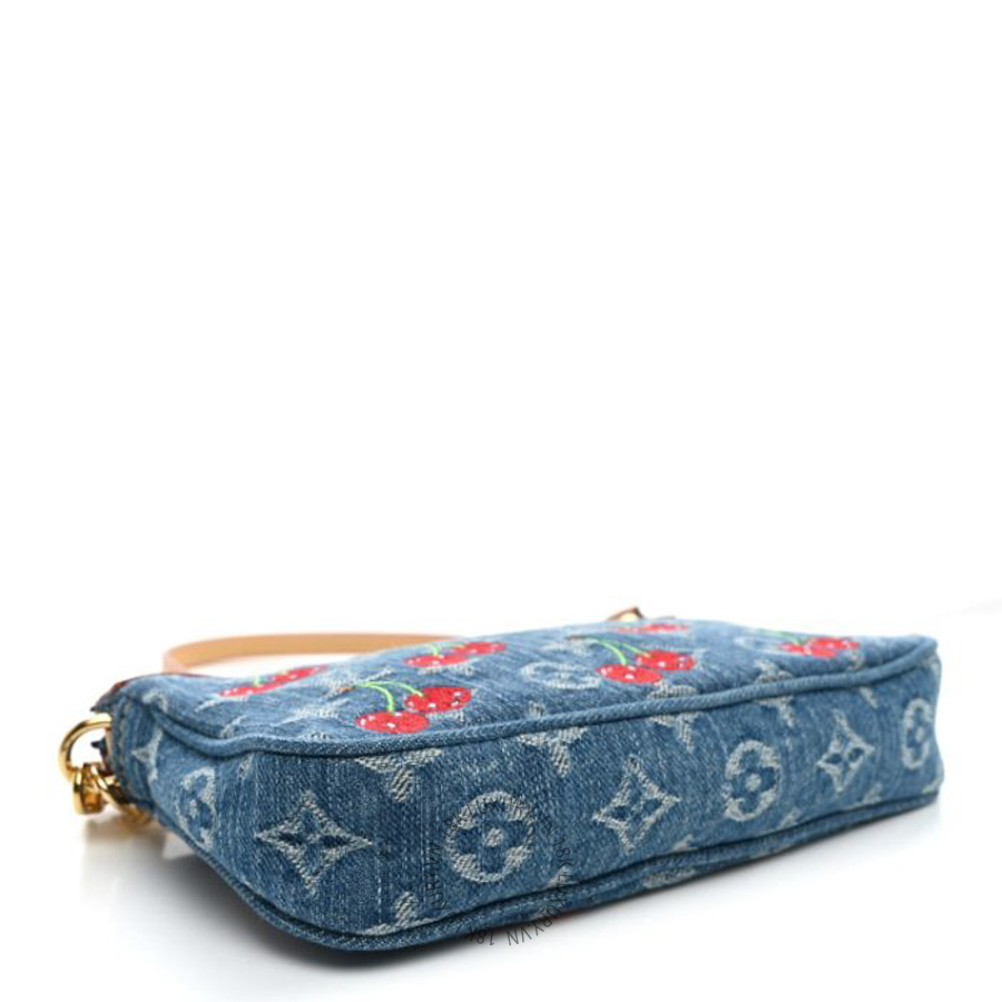 Túi Kẹp Nách LV X TM Monogram Denim Cerises Pochette Accessories Blue QWE1243 8 Túi Kẹp Nách LV X TM Monogram Denim Cerises Pochette Accessories Blue QWE1243