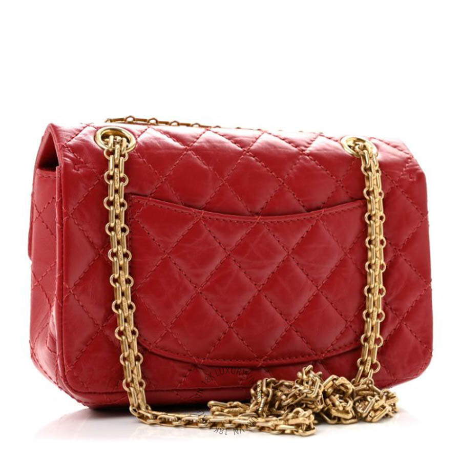 Túi mini Chanel Aged Calfskin Quilted 2.55 Reissue Mini Flap Red FPTC412