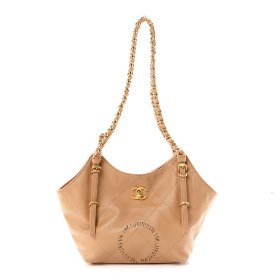 Túi mini Chanel Calfskin Quilted Small Shopping Bag Beige FPTC236