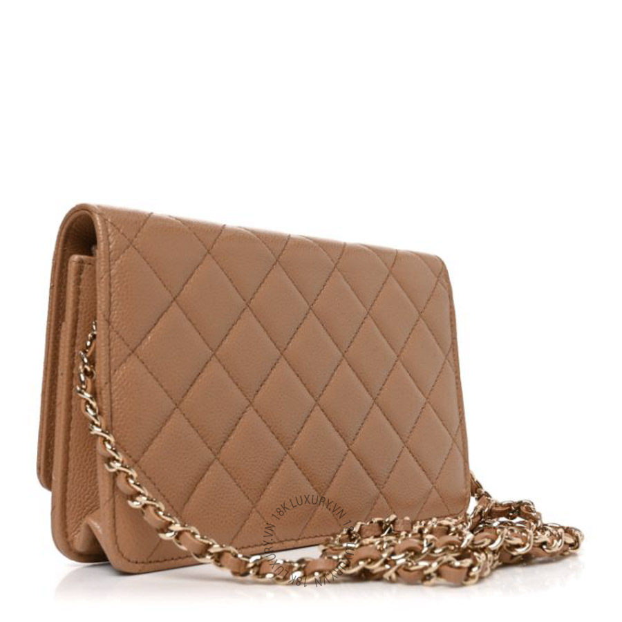 Túi mini Chanel Caviar Quilted Multi Chain Wallet On Chain WOC Beige FPTC427