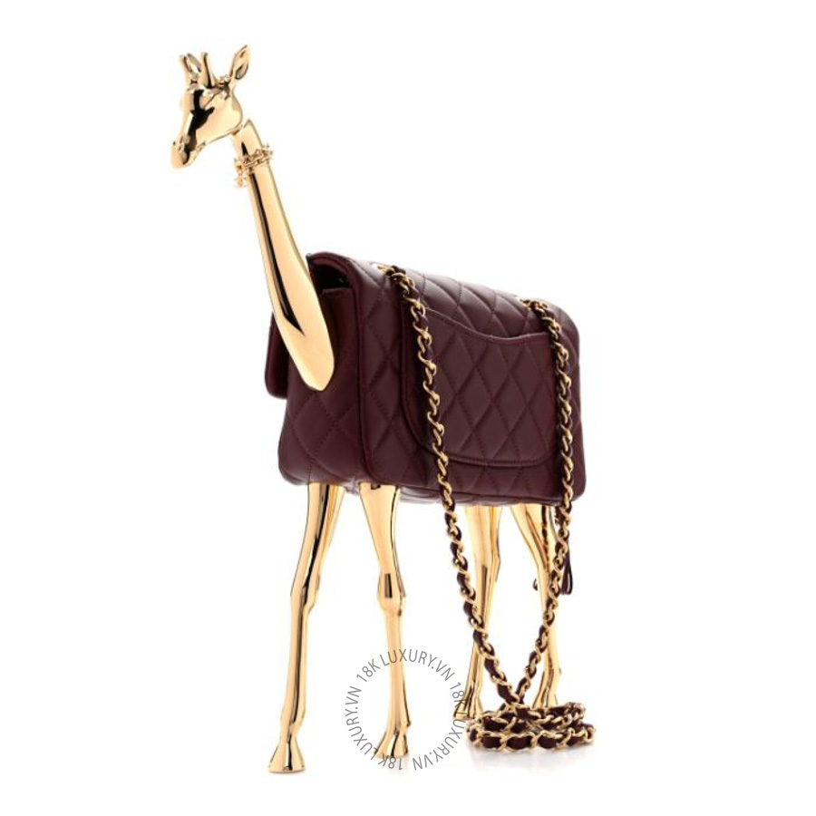 Túi mini Chanel Lambskin Quilted Mini Giraffe Flap Dark Burgundy FPTC189