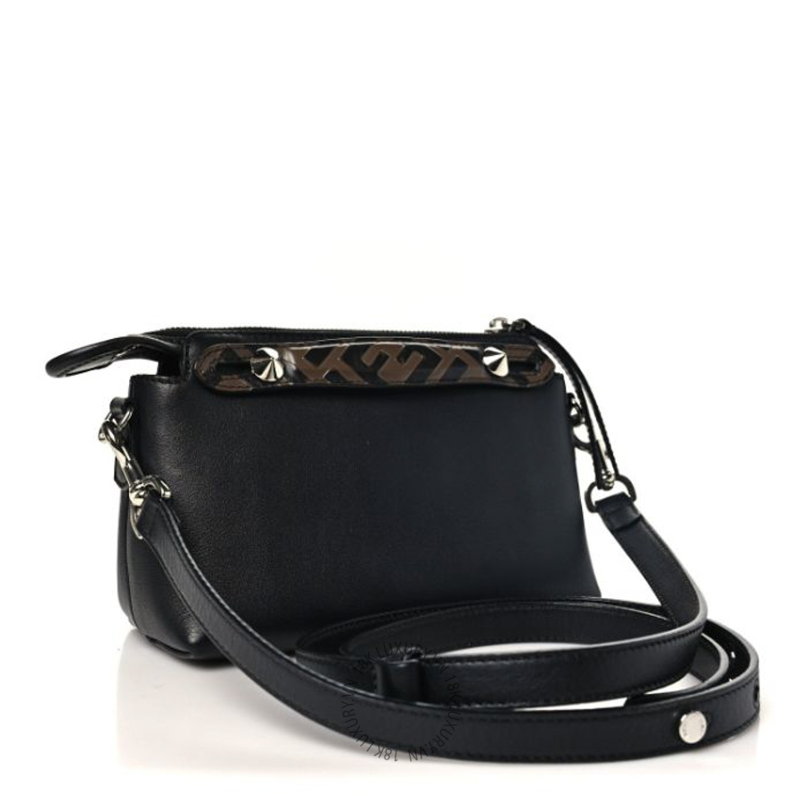 Túi mini Fendi Vitello Dolce Bi-Color FF 1974 Embossed Mini By The Way Boston Bag Black Maya TFD191