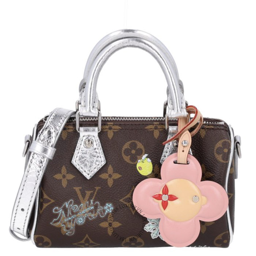 Túi Trống Đeo Chéo Louis Vuitton Monogram 57th Street NYC Nano Speedy Silver MNGR740