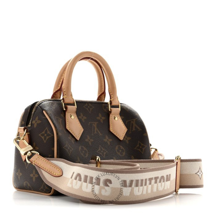 Túi Trống Đeo Chéo Louis Vuitton Monogram Speedy Bandouliere 20 Beige MNGR013