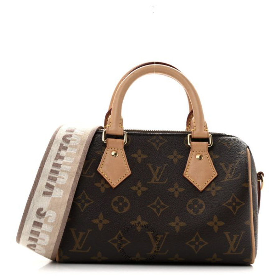 Túi Trống Đeo Chéo Louis Vuitton Monogram Speedy Bandouliere 20 Beige MNGR013