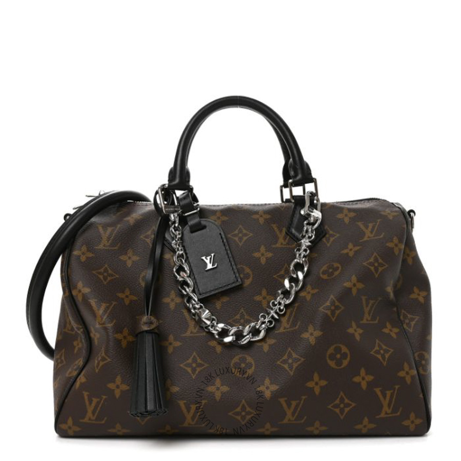 Túi Trống Đeo Chéo Louis Vuitton Monogram Speedy Soft 30 Dark MNGR790