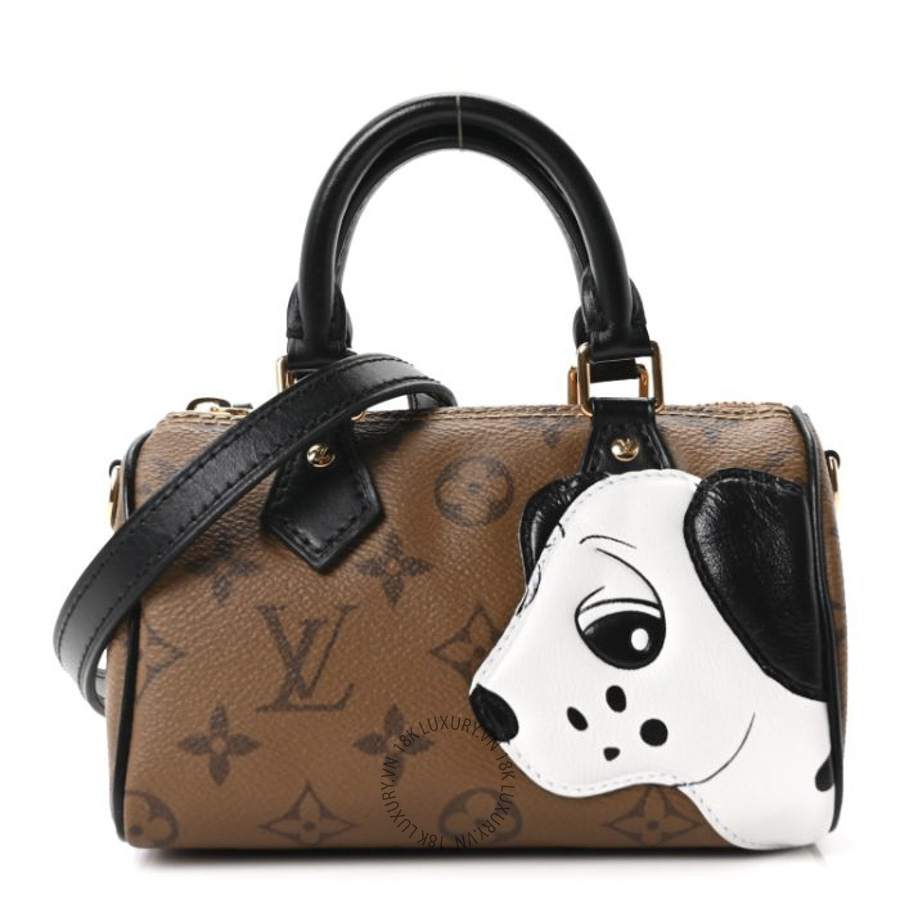 Túi Trống Đeo Chéo Louis Vuitton Reverse Monogram Dog Animation Nano Speedy MNGR889